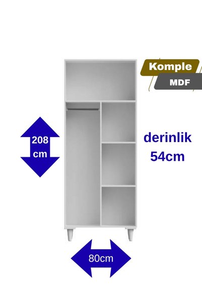 miracool Papatya 2 Kapaklı Gardırop / Çok Amaçlı Dolap / Komple MDF