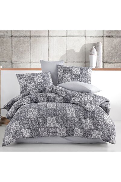 Bahar Tekstil Lenjerie de pat bumbac 100% ranforce, Bahar Home, Ceramica gri ...