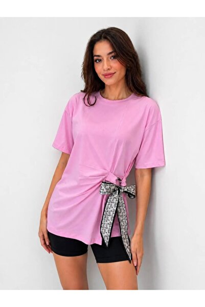 Park Karon 26013 100% pamuk bluza sa okruglim izrezom i detaljima šala od češ...