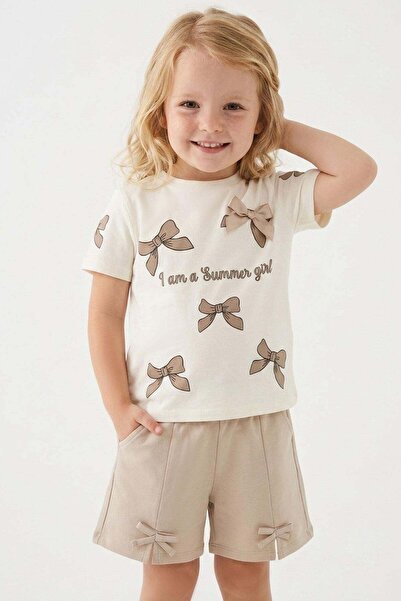 Breeze Girl's Shorts Set with Bow Patterned Shorts and Bow Accessories, Ages ...