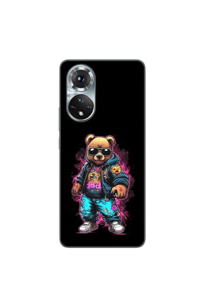 OEM Husa compatibila cu Honor 50 Silicon Gel Tpu Model Bear Cool Black