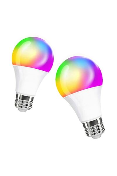 DAMUR Set 2 x Becuri LED Smart RGB E27, Control prin aplicație, Programabile,...