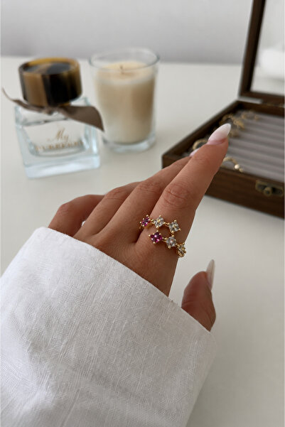 Jack Ferrero Adjustable Zircon Stone Women's Steel Ring