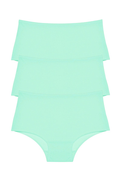 ARONA Women's Panties 3-Pack Colorful High-Waisted Flexible Comfortable Gathe...