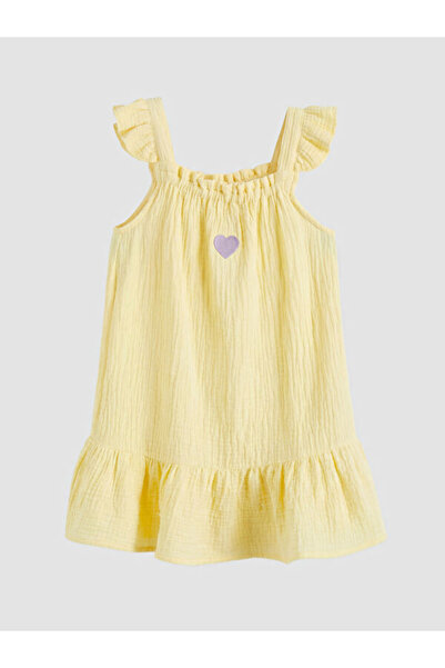 LC Waikiki Rmz Gi̇yi̇m Farki̇yla Square Roba Collar Embroidered Girls' Muslin...