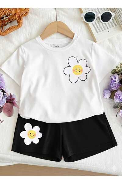 NC Nicee Clothes Summer Children's T-Shirt Shorts Unisex (Daisy Print)