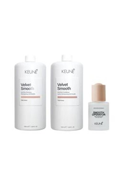 Keune Pachet Anti-Frizz pentru Par - Velvet Smooth Anti-Frizz: Sampon 1000 ml...