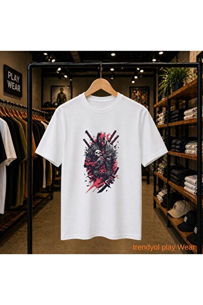 playwear Visual Battle Chest Printed 100% Cotton Oversize Loose Regular Fit C...