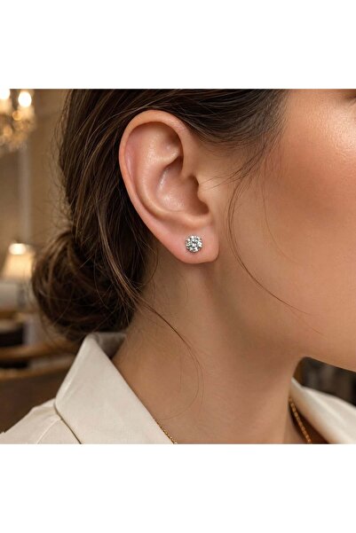 xuping takı Zircon Stone Ball Earrings-Durable Xuping Stamped Steel Earrings-...