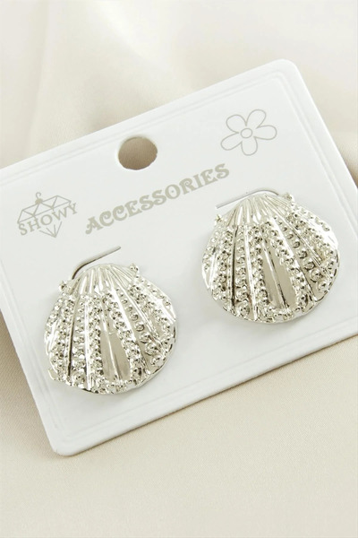 Marsilyan Nvdn- Oyster Metal Earrings Iegrs-Nvdn1