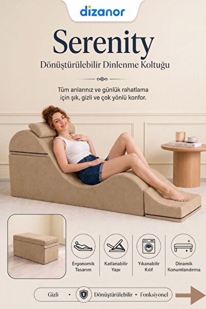 Dizanor Serenity Çok Amaçlı Dinlenme Koltuğu Katlanabilir Bench Formlu Şezlon...