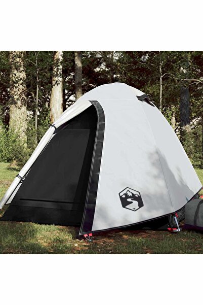 vidaxl Cort camping cupola 2 persoane alb, È›esatura opaca, impermeabil