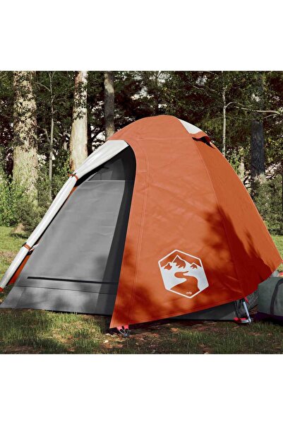vidaxl Cort de camping pentru 2 persoane, portocaliu, impermeabil