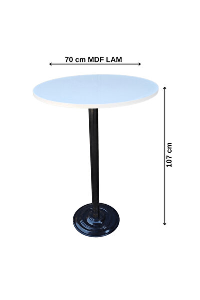 çağlar metal Bistro Masa Metal Ayaklı MDF Lam Yuvarlak Masa 70 Cm