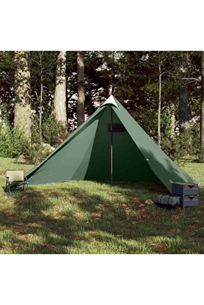 vidaxl Cort de familie tipi pentru 7 persoane, verde, impermeabil