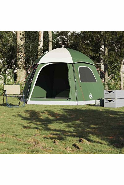 vidaxl Cort de familie Igloo pentru 6 persoane, verde rezistent la apa
