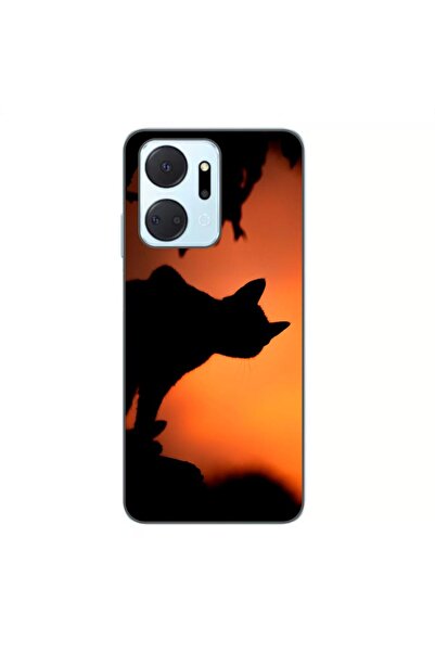 OEM Husa compatibila cu Honor X7a Silicon Gel Tpu Model Halloween Pisica Neagra