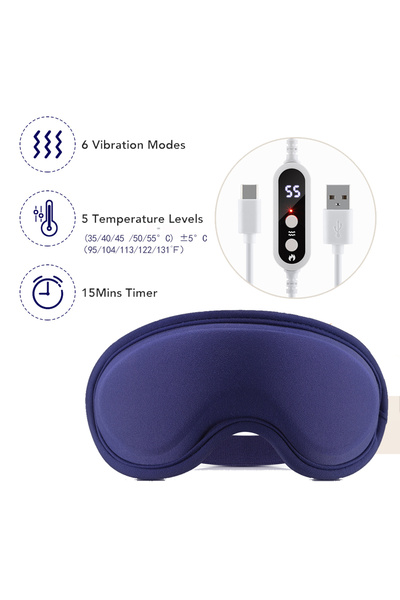 choice2 5 Heat 6 Vibration USB Eye Massager Heated Eye Shade Relieve Eye Fati...