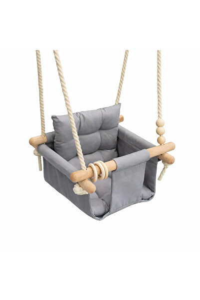 GINGER HOME Wooden swing for children Scandi with backrest, soft seat with Co...