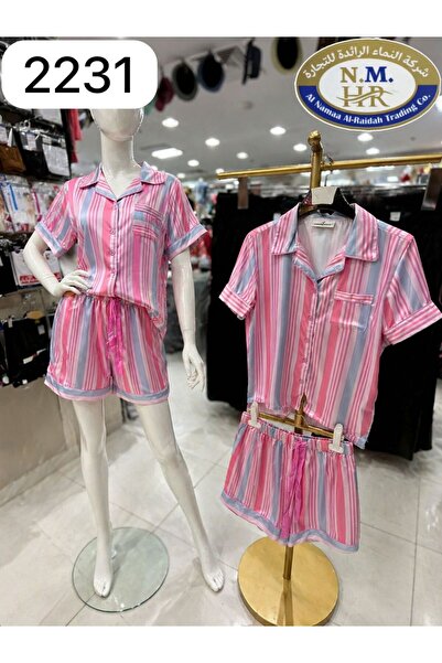 ALnama Summer Sleepwear Set with Soft Material and Girly Color Pajamas Set