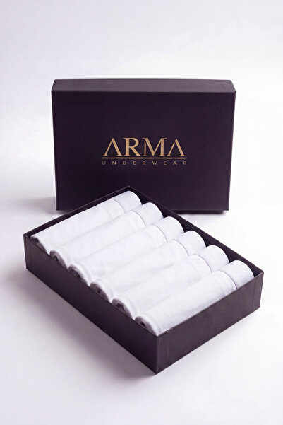 Arma Yıldız Men's Premium Bamboo White Boxer 6-Piece Gift Boxed Groom's Bundl...