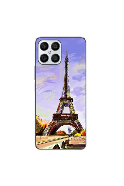 OEM Husa compatibila cu Honor X8 Silicon Gel Tpu Model Desen Turnul Eiffel