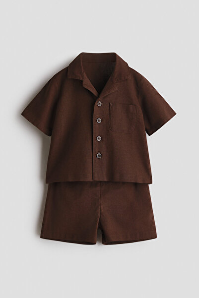H&M 2 Parçalı Keten Karışımlı Set