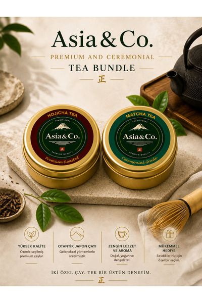 Asia&Co. Asia & Co. Ceremonial Matcha ve Hojicha Tea Bundle – Özel Japon Çayı...