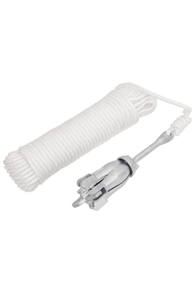 vidaxl Ancoră pliabilă cu funie, argintiu, 1,5 kg, fier maleabil