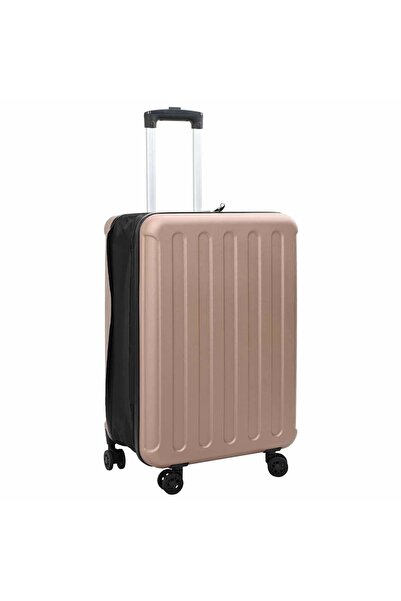 vidaxl Valiză cu blocare roz auriu 43 x 27 x 66 cm Plastic ABS