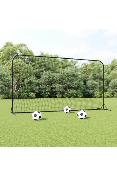 vidaxl Plasă de ricoșeu fotbal, negru, 366x90x183 cm, HDPE