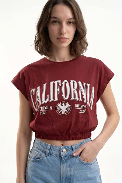 HAKKE Women's California Printed Crop T-Shirt