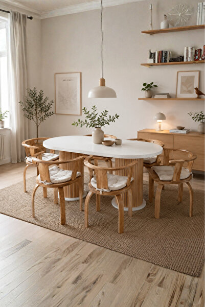 weltwood 6 Kişilik Bohem Yemek Masası ve 6 Berlin Sandalye seti | %100 MDF | ...