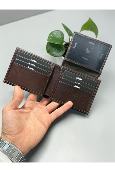 NZCLUB Portofel din piele naturală 100%, model cu ramă, suport pentru carduri...