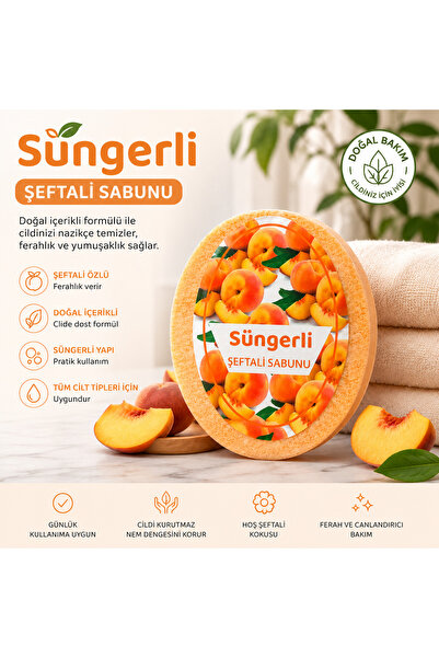 geula LİMPEZA Süngerli Şeftali Sabunu