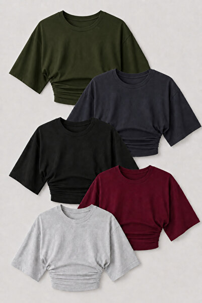 COMBİNE MİCHAİL Bluză crop elegantă din 5 piese pentru femei Trend Summer