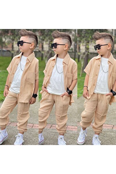 jana baby erkek 3lü takım muslın