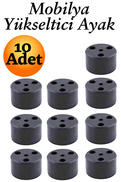 KAYRA LEATHER CRAFT Capsule 3.7 cm Black 10Pcs Furniture Foot Riser Base Leg ...