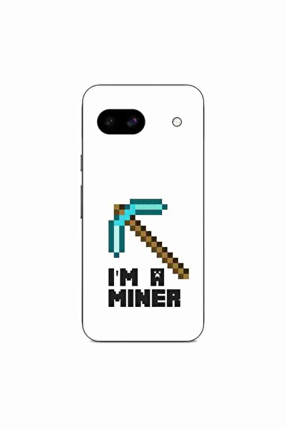 OEM Case compatible with Google Pixel 8A Silicone Gel Tpu Minecraft Miner Pat...