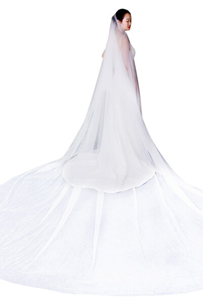 VeeShop Voal de mireasa stil Catedrala, dublu, rotund V25 3m - Ivoire