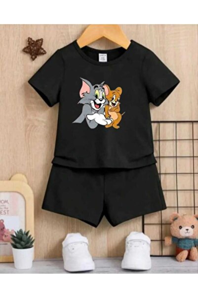 NC Nicee Clothes Summer Children's T-Shirt Shorts Unisex (Tom and Jery Gülerk...