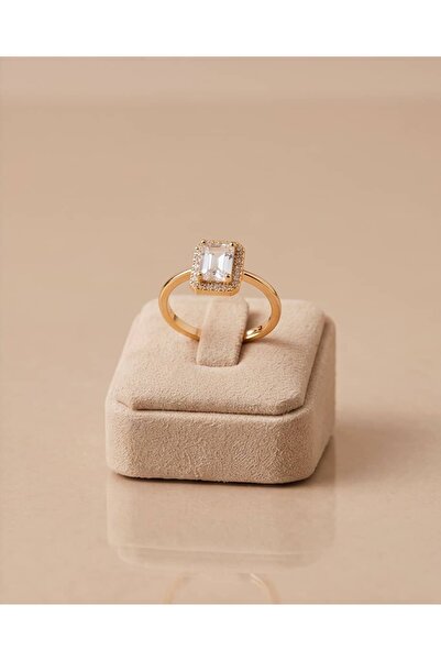 Portakal Esintisi Vivienne Zircon Stone Adjustable Baguette Ring