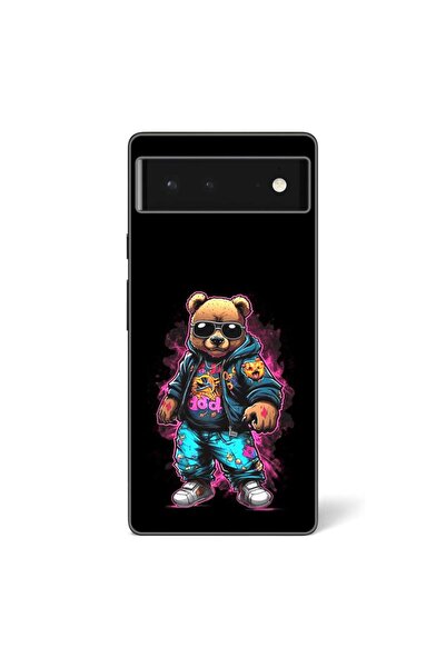 OEM Husa compatibila cu Google Pixel 6 Silicon Gel Tpu Model Bear Cool Black