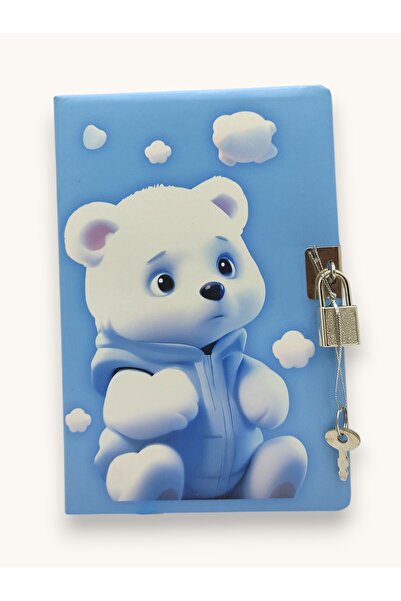 Limmy Cute Polar Bear Journal (Daily) Lockable Notebook 80 Sheets - Turquoise