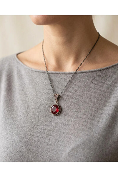 Dorvina Bronze Vintage Women's Necklace Authentic Copper Jewelry Red Crystal ...