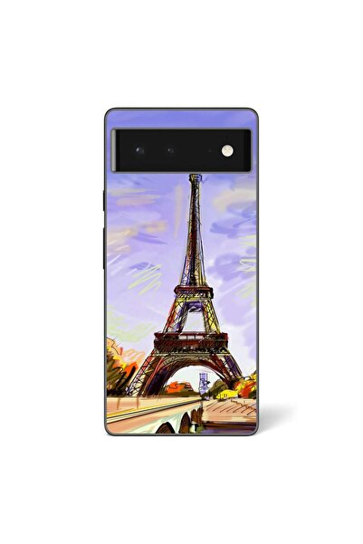 OEM Husa compatibila cu Google Pixel 6 Silicon Gel Tpu Model Desen Turnul Eiffel