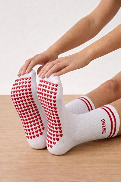 DB LİNE pamuklu kaydırmaz silikon pilates çorabı