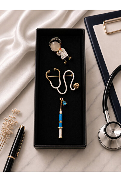 PULİNİN DÜKKANI Doktor Temalı Üçlü Broş Seti Hediye Konsept Özel Tasarım