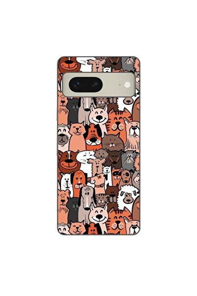 OEM Калъф, съвместим с Google Pixel 7, силиконов гел TPU модел с десен на куч...