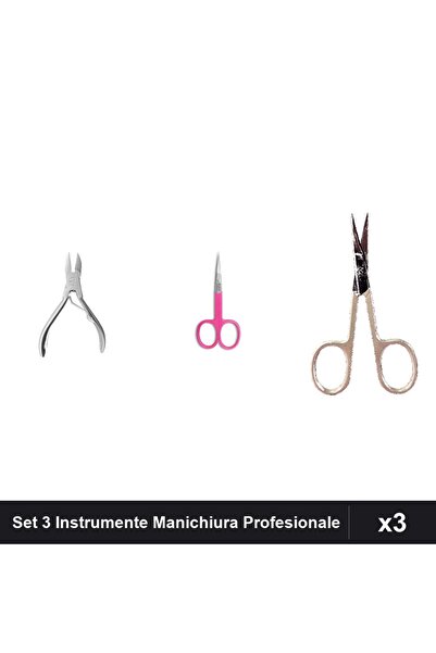 One Group Set 3 Instrumente Manichiura Profesionale One Group, Cleste Pedichi...